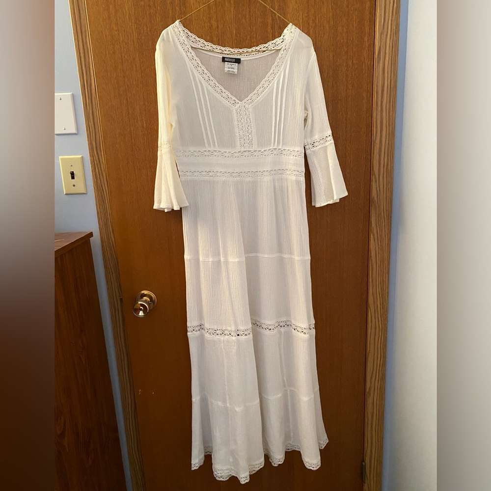 White Un-Lined Maxi Dress